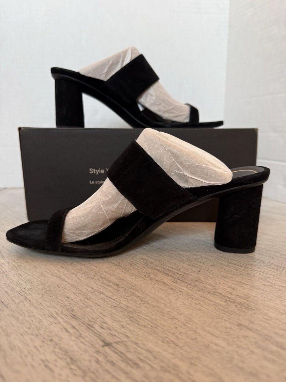 Vionic Black Suede Slide Sandals‎ Comfort Arch Support Size 9.5 M Pre-Owned